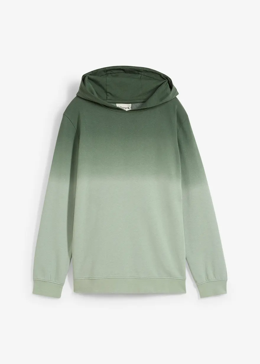 Hoodie mit Farbverlauf in grün von vorne - bonprix