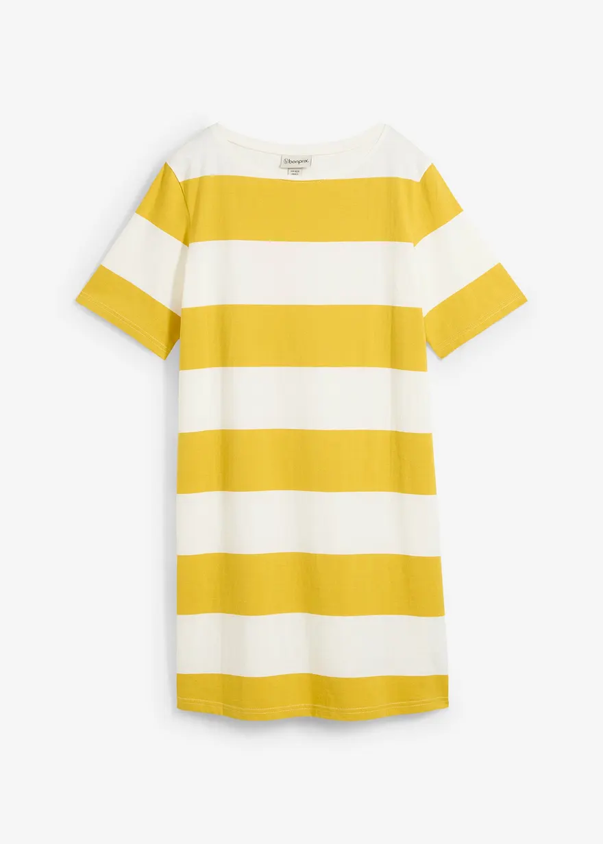 Boxykleid aus reiner Bio-Baumwolle in gelb von vorne - bonprix