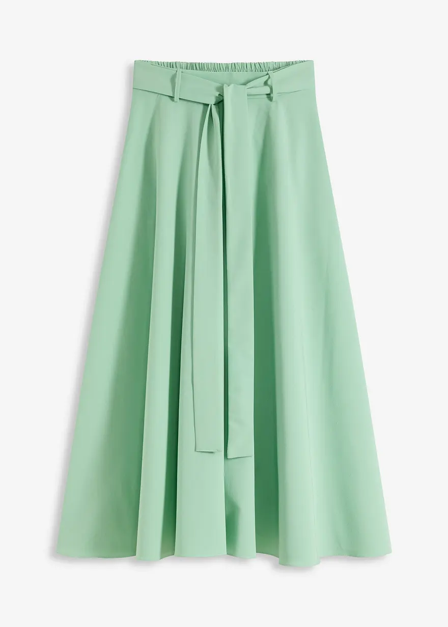 Rock mit Satin-Glanz in blau von vorne - bonprix