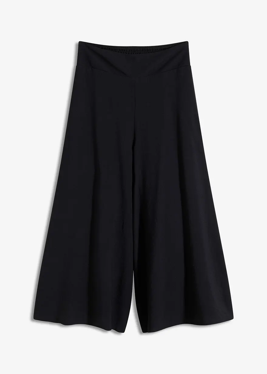 Culotte mit leichtem Crincle-Effekt in schwarz von vorne - bonprix