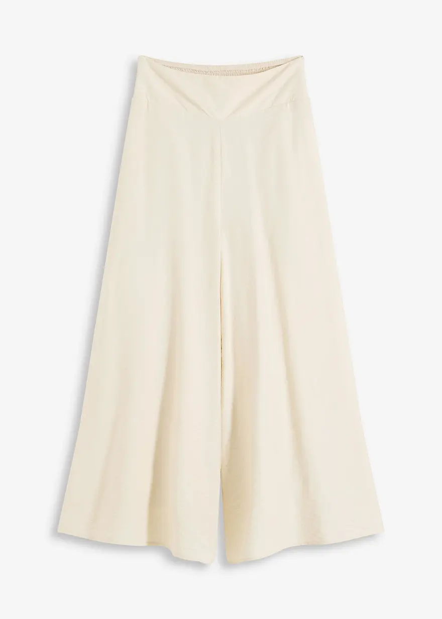 Culotte mit leichtem Crincle-Effekt in beige von vorne - bonprix