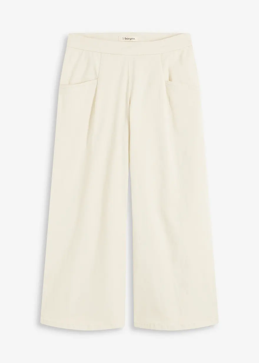 leichte Twillhose in beige von vorne - bonprix