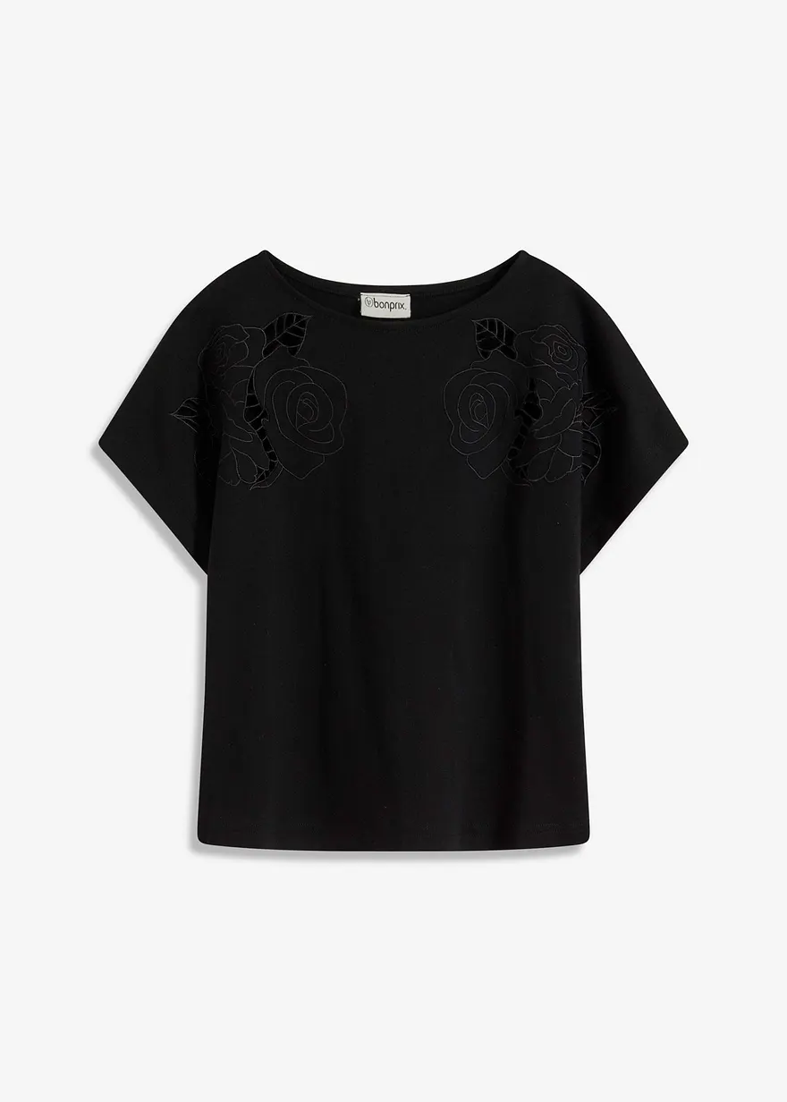 Oversize-Shirt in schwarz von vorne - bonprix