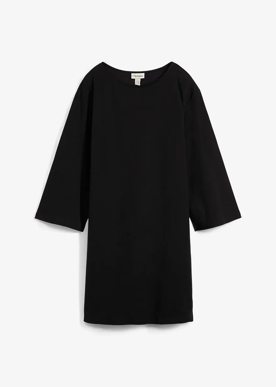 Minikleid aus reiner Bio-Baumwolle in schwarz von vorne - bonprix