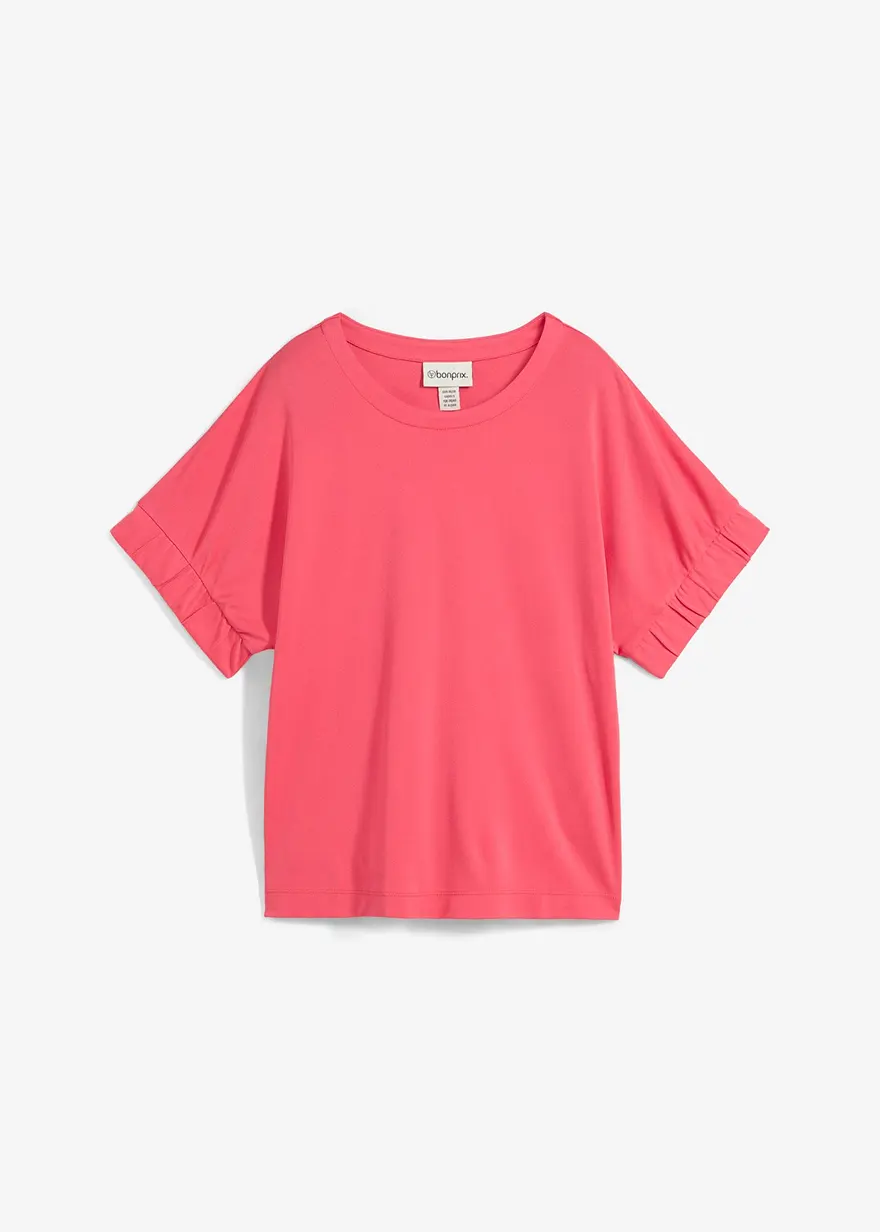 Shirt aus softem Viskose-Mix in pink von vorne - bonprix