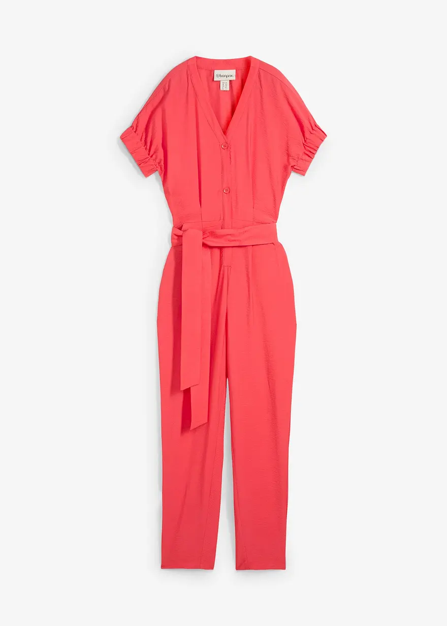 Jumpsuit in pink von vorne - bonprix