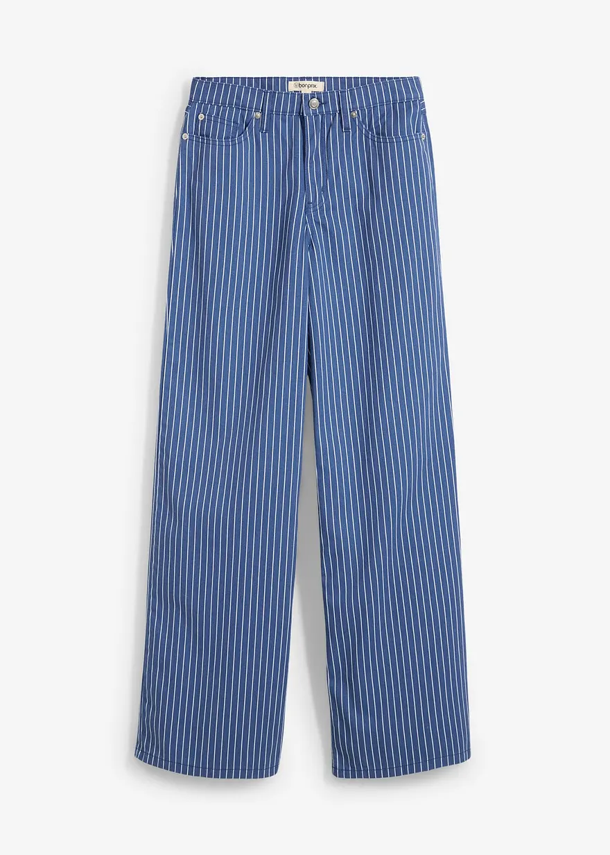 Twillhose aus reiner Baumwolle in blau von vorne - bonprix