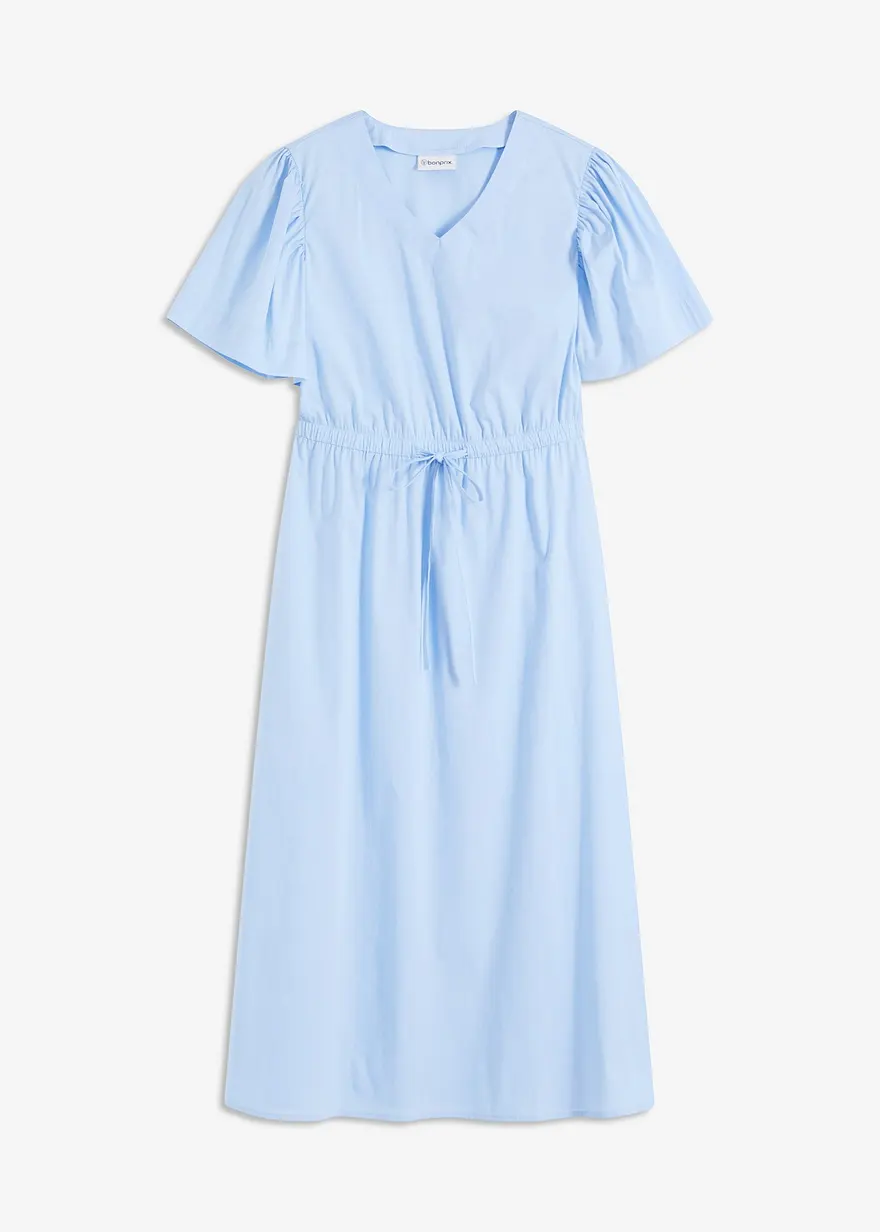 Midikleid mit weiten Ärmeln in blau von vorne - bonprix