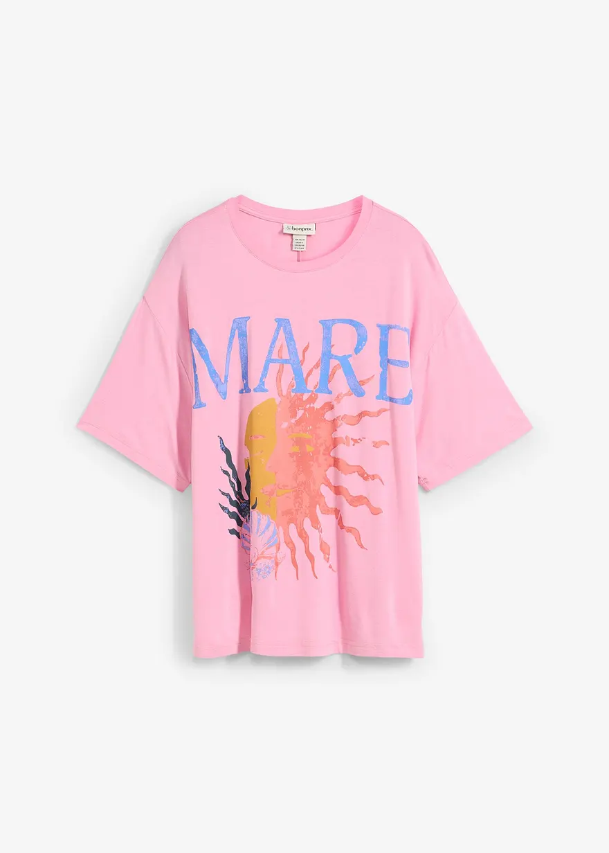 T-Shirt aus softer Viskose in pink von vorne - bonprix