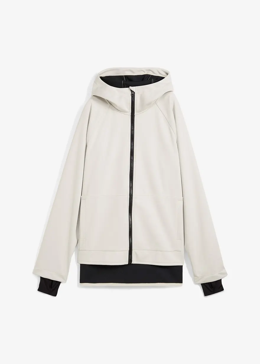 Super Stretch Softshelljacke in beige von vorne - bonprix