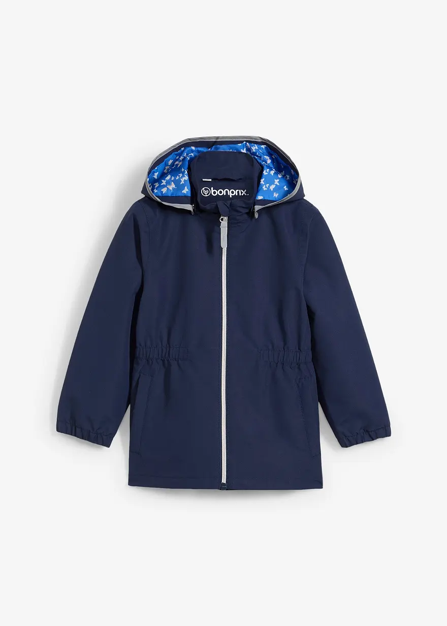 Hardshell-Allwetter-Jacke in blau von vorne - bonprix