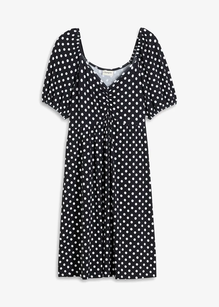 Jerseykleid in schwarz von vorne - bonprix