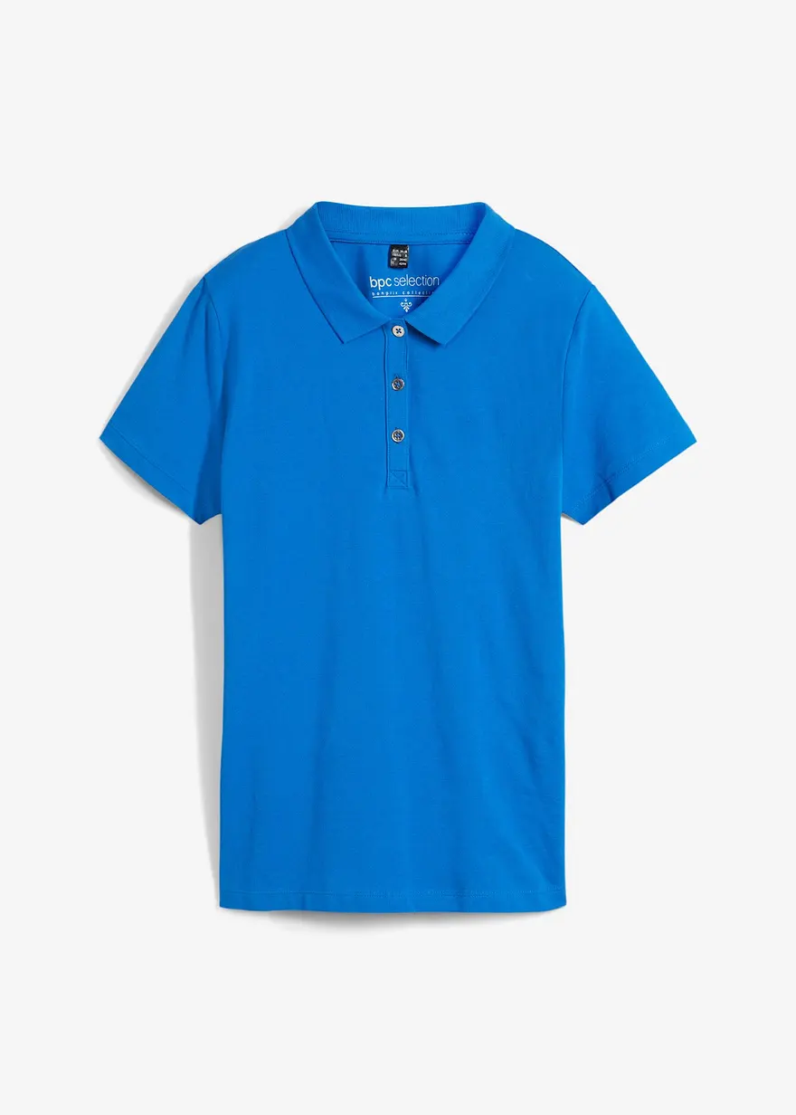 Poloshirt in blau von vorne - bonprix