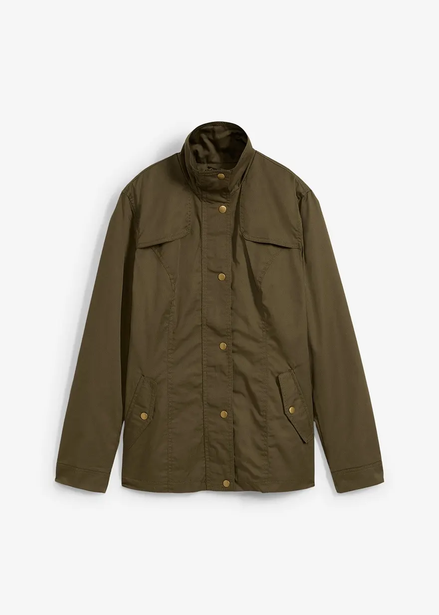 Jacke mit Stehkragen in grün von vorne - bonprix
