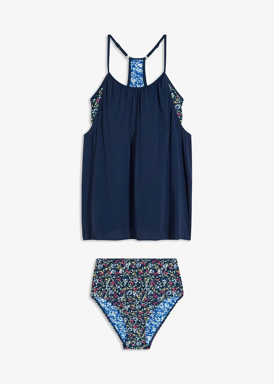 Tankini (2-tlg.Set) in blau von vorne - bonprix