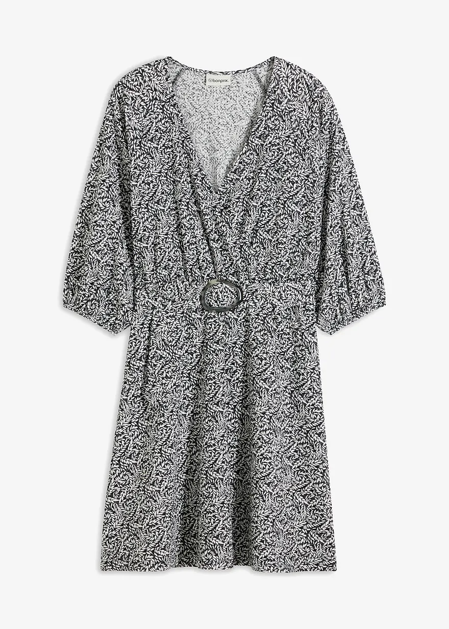 bedrucktes Kleid in schwarz von vorne - bonprix