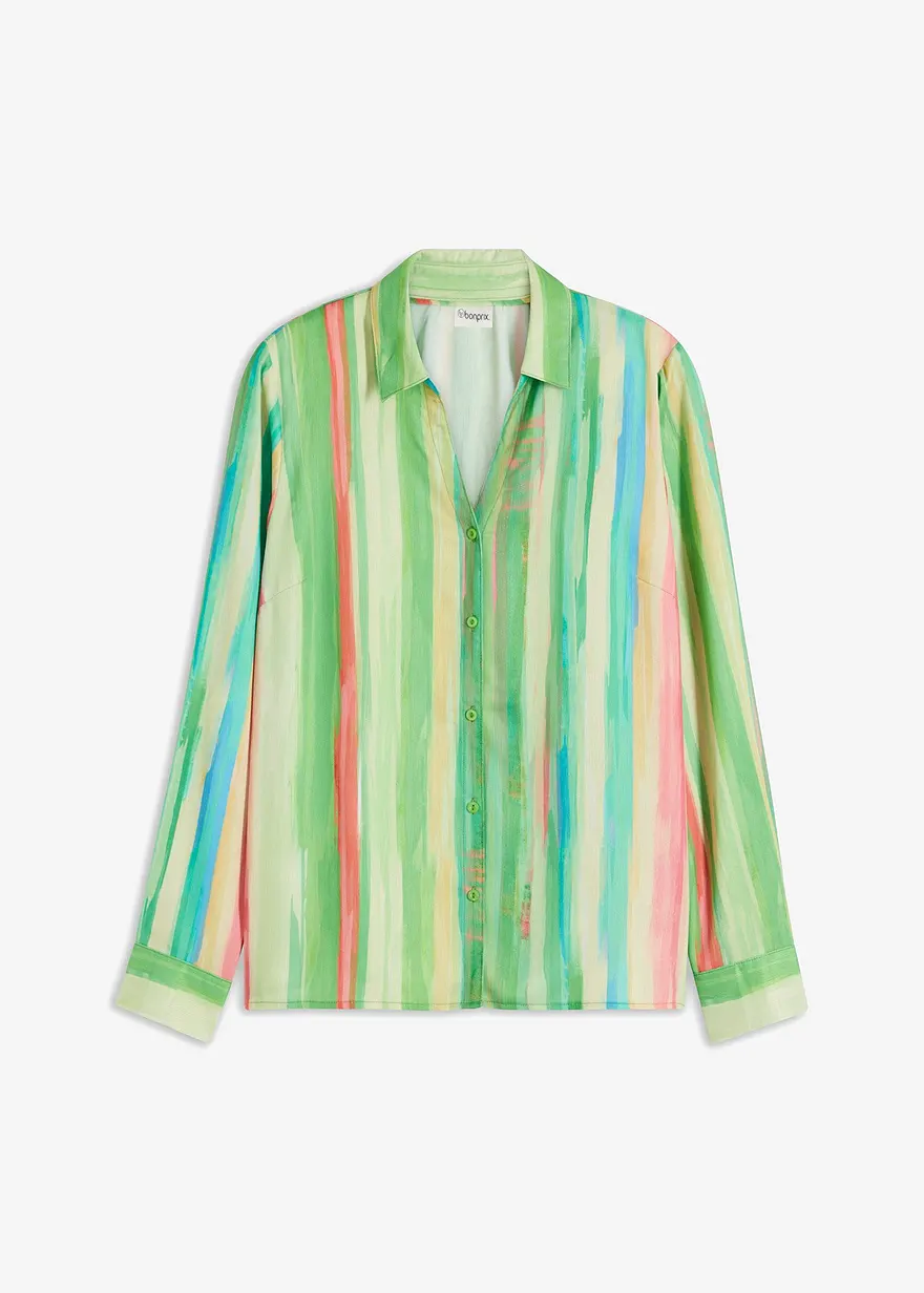 bedruckte Bluse in grün von vorne - bonprix