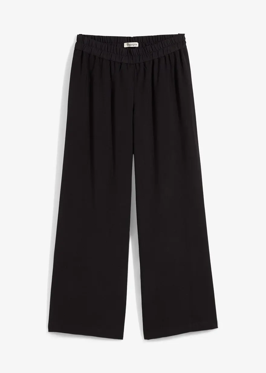 Culotte aus softem Viskose-Mix in schwarz von vorne - bonprix