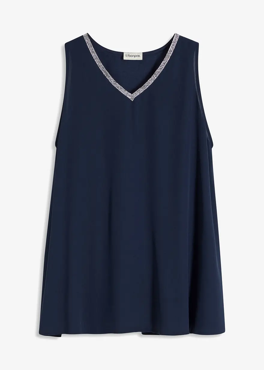 Bluse in blau von vorne - bonprix