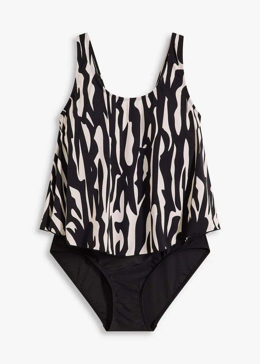 Badeanzug in Tankini-Optik in weiß von vorne - bonprix