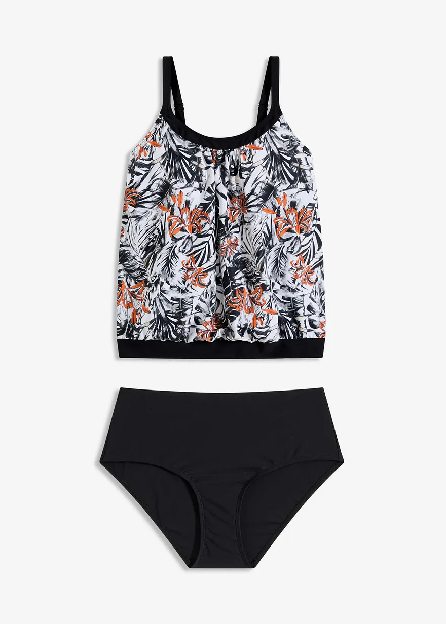 Oversize Tankini (2-tlg.Set) in weiß von vorne - bonprix