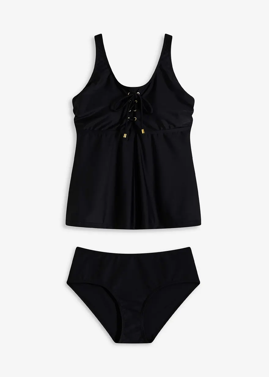 Tankini (2-tlg.Set) in schwarz von vorne - bonprix