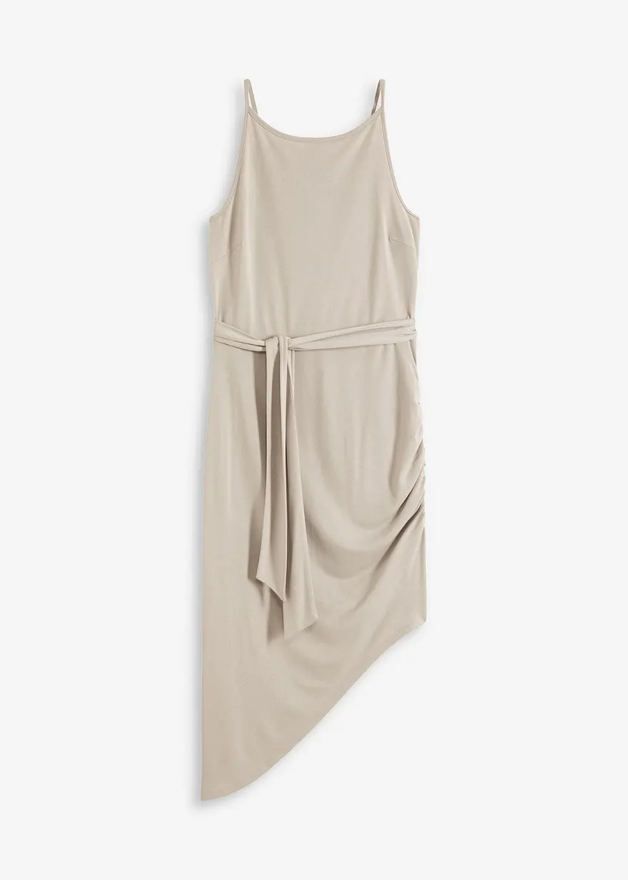 Jerseykleid in beige von vorne - bonprix