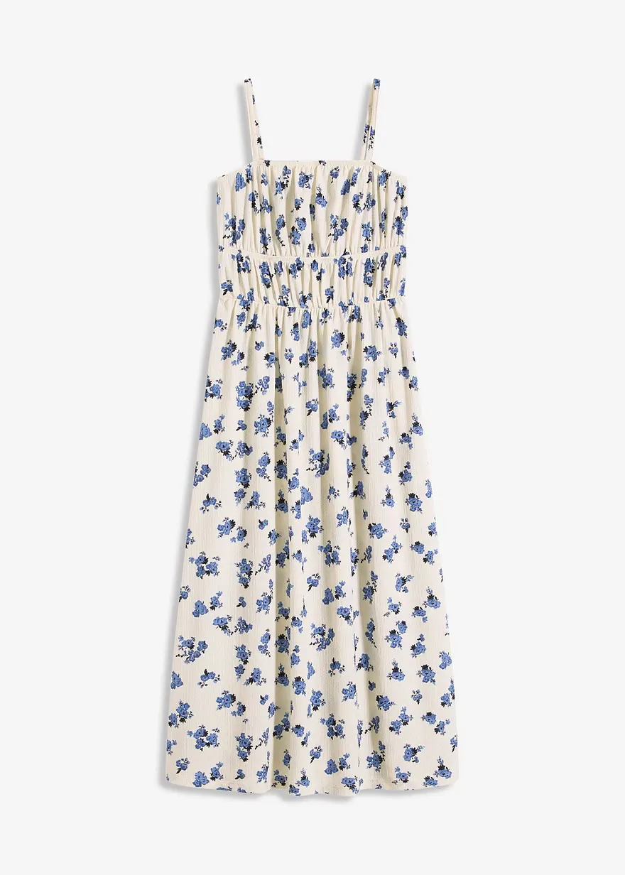 Jerseycrepe-Kleid in weiß von vorne - bonprix
