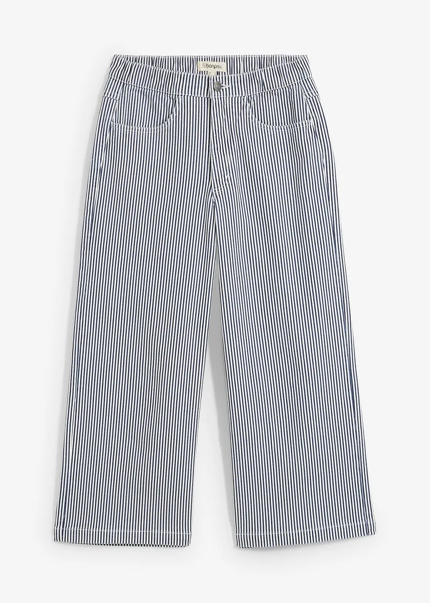 Twillhose mit Bequembund in blau von vorne - bonprix