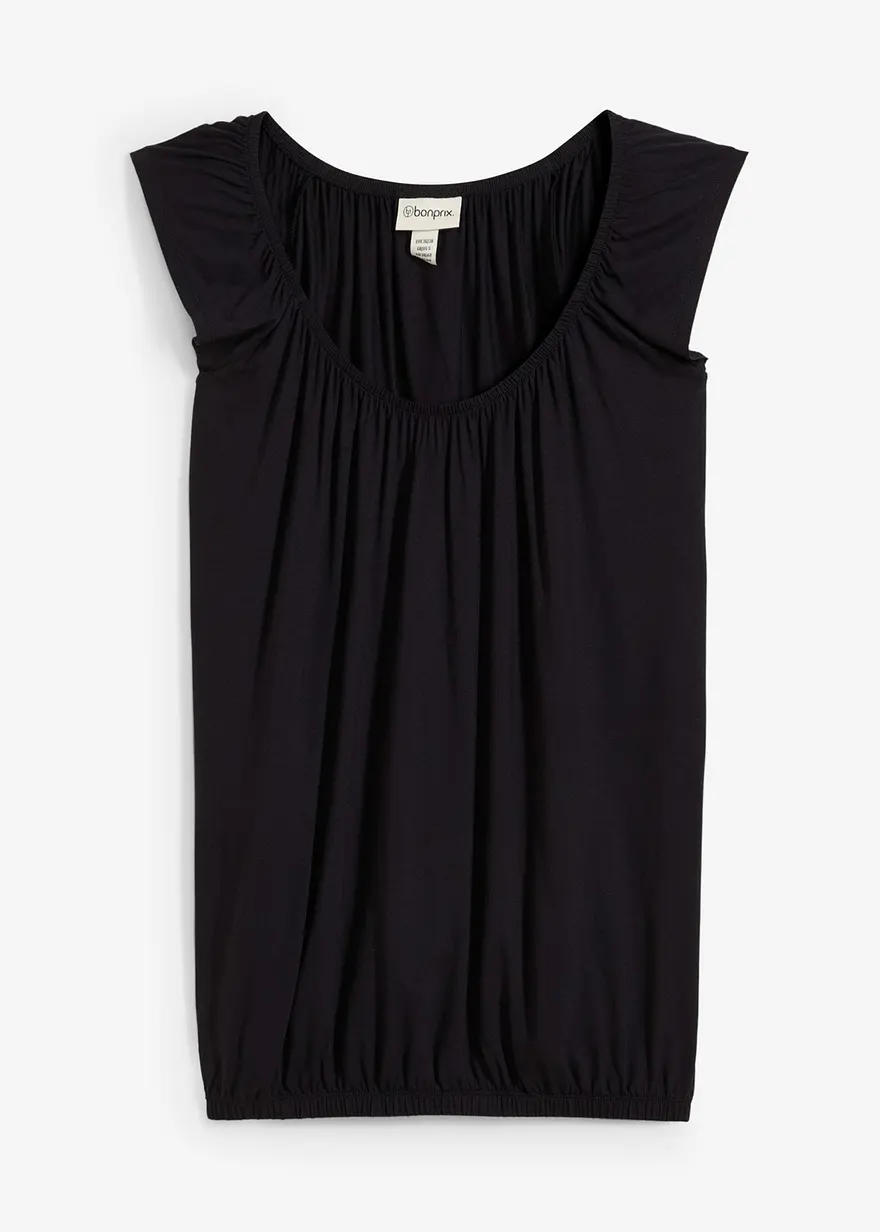 Shirt aus softem Viskose-Mix in schwarz von vorne - bonprix