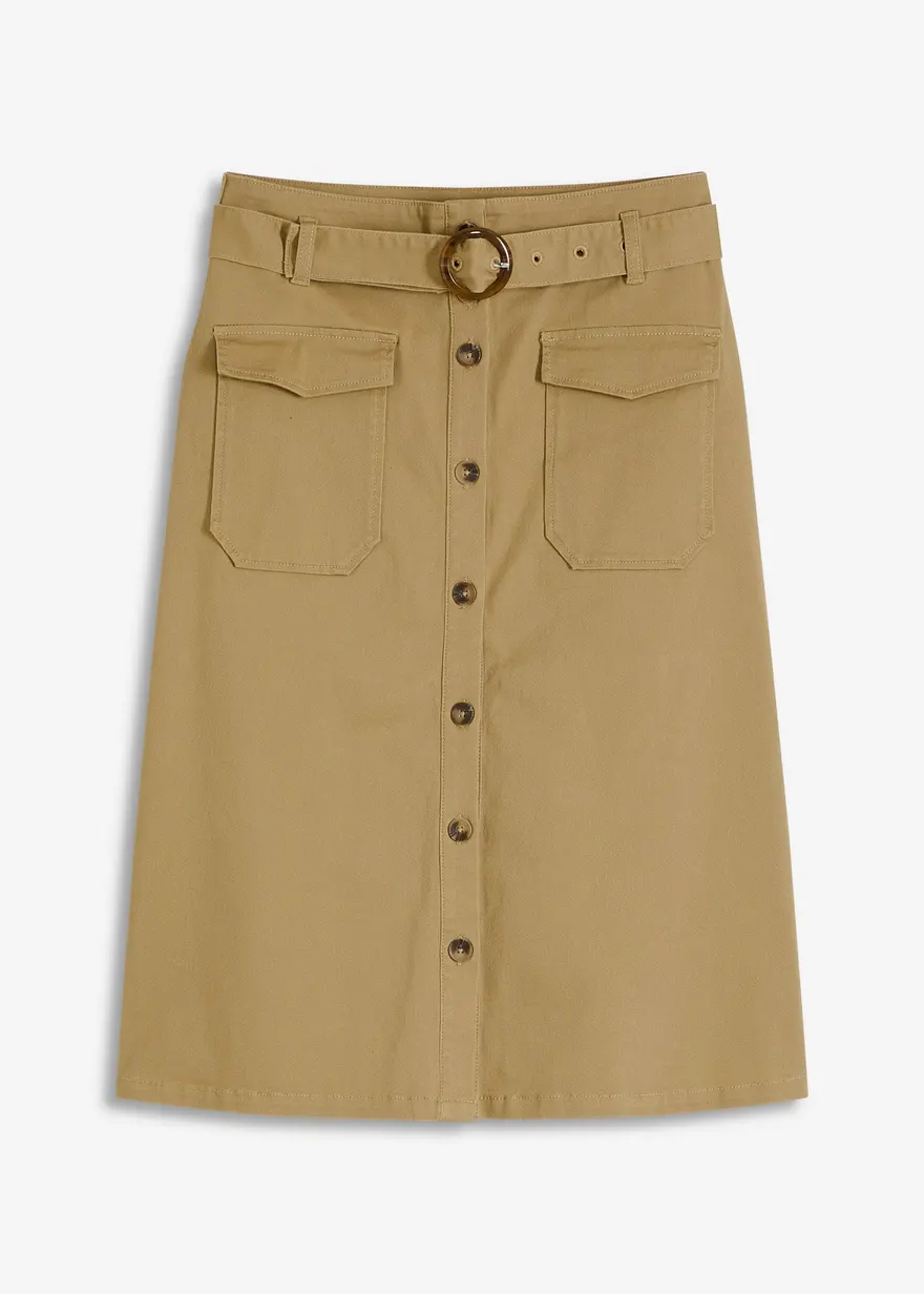 Twill-Rock in braun von vorne - bonprix