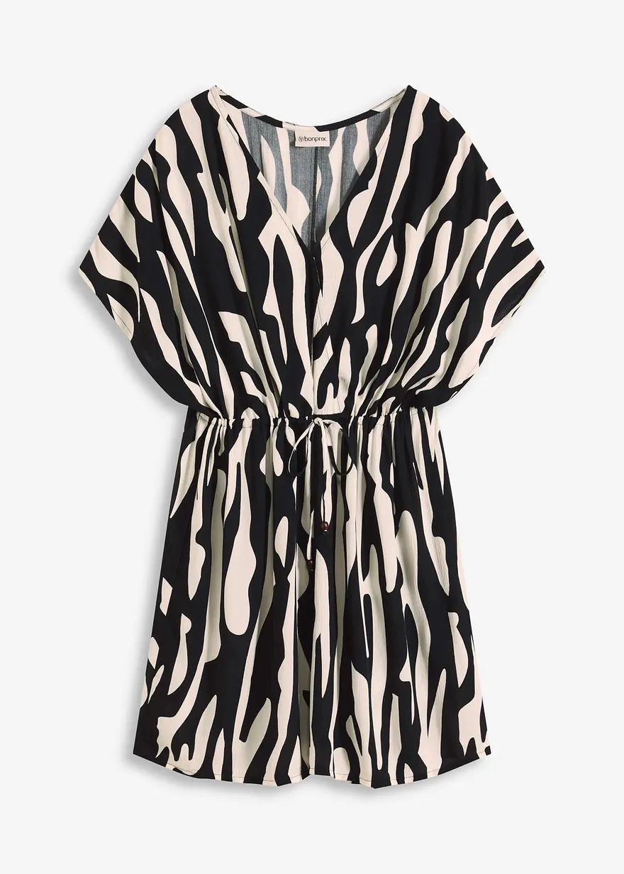 Strandkleid aus Viskose in schwarz von vorne - bonprix
