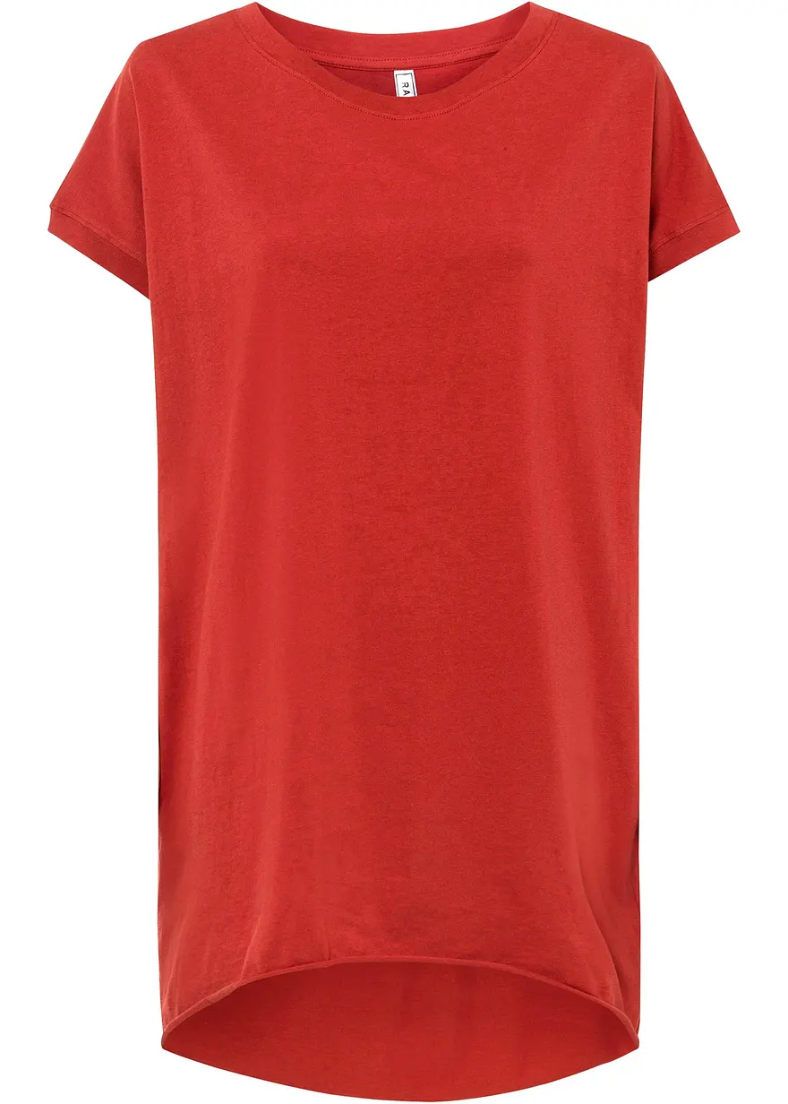 Longshirt aus reiner Baumwolle in rot von vorne - bonprix