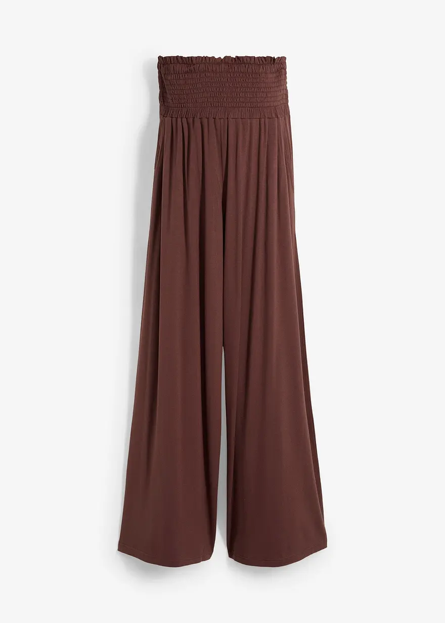 Umstandsculotte aus weicher Viskose, Loose Fit in braun von vorne - bonprix