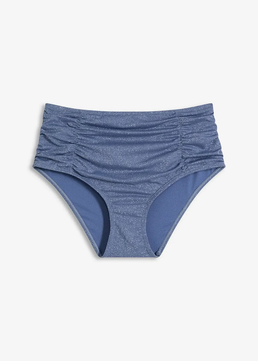 Glitzernde Bikinihose in blau von vorne - bonprix