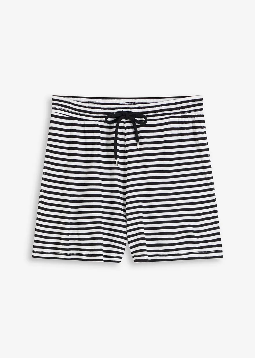 Strandshorts aus fließender Viskose in schwarz von vorne - bonprix