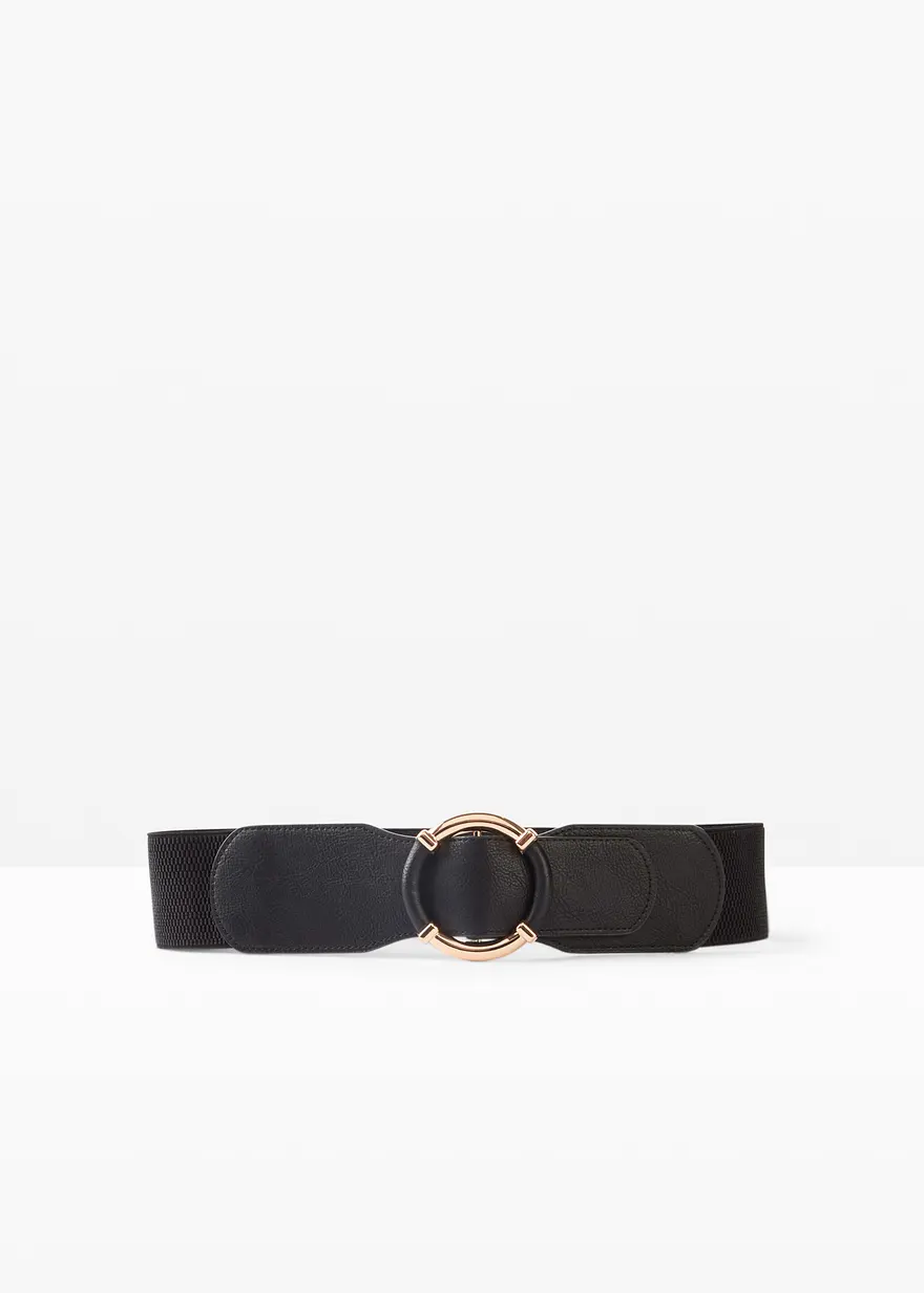 Stretchgürtel in schwarz von vorne - bonprix