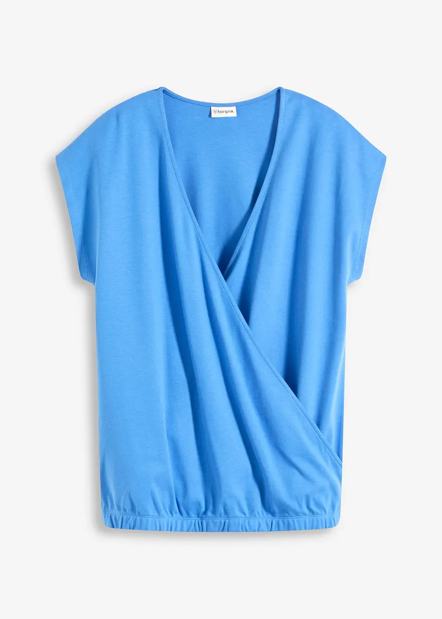 Shirt aus reiner Bio-Baumwolle in blau von vorne - bonprix