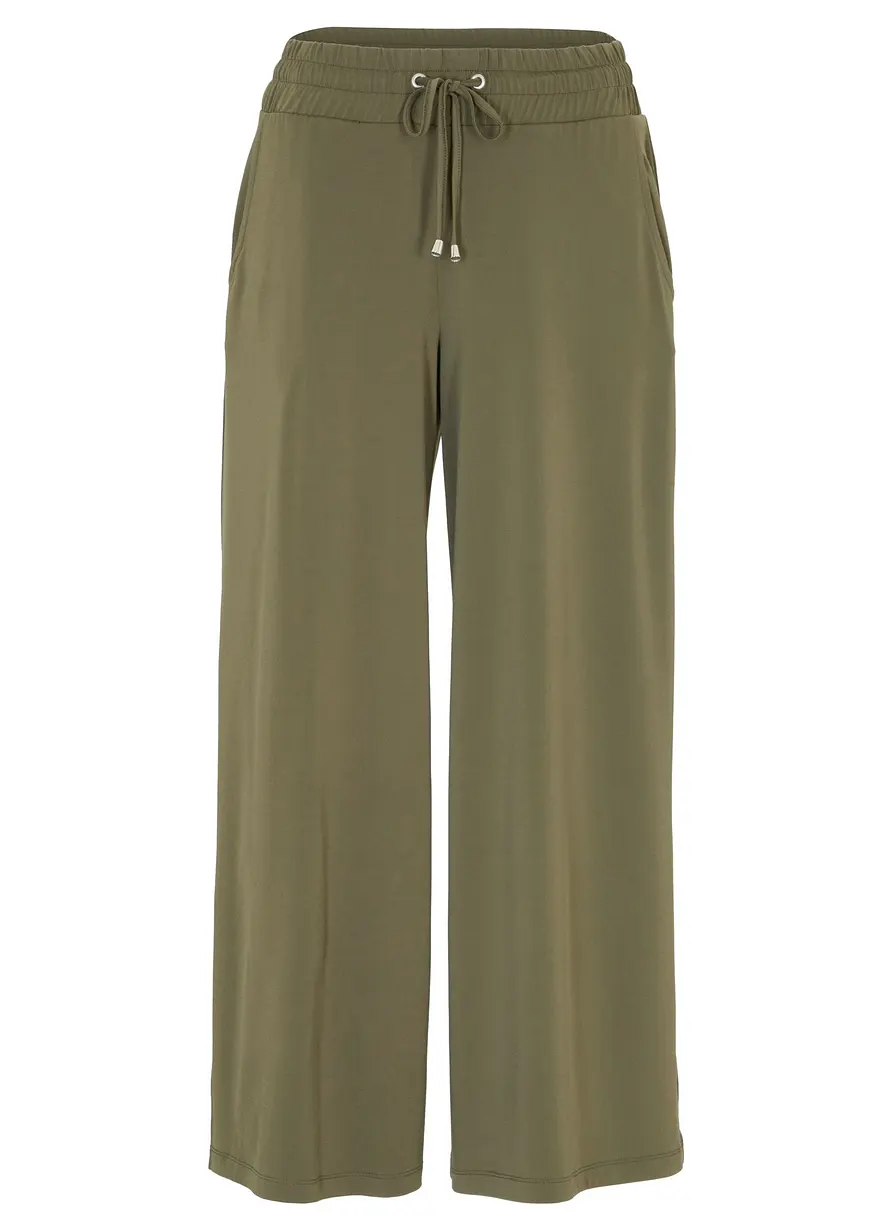 Jersey-Hose mit Bequembund in grün von vorne - bonprix