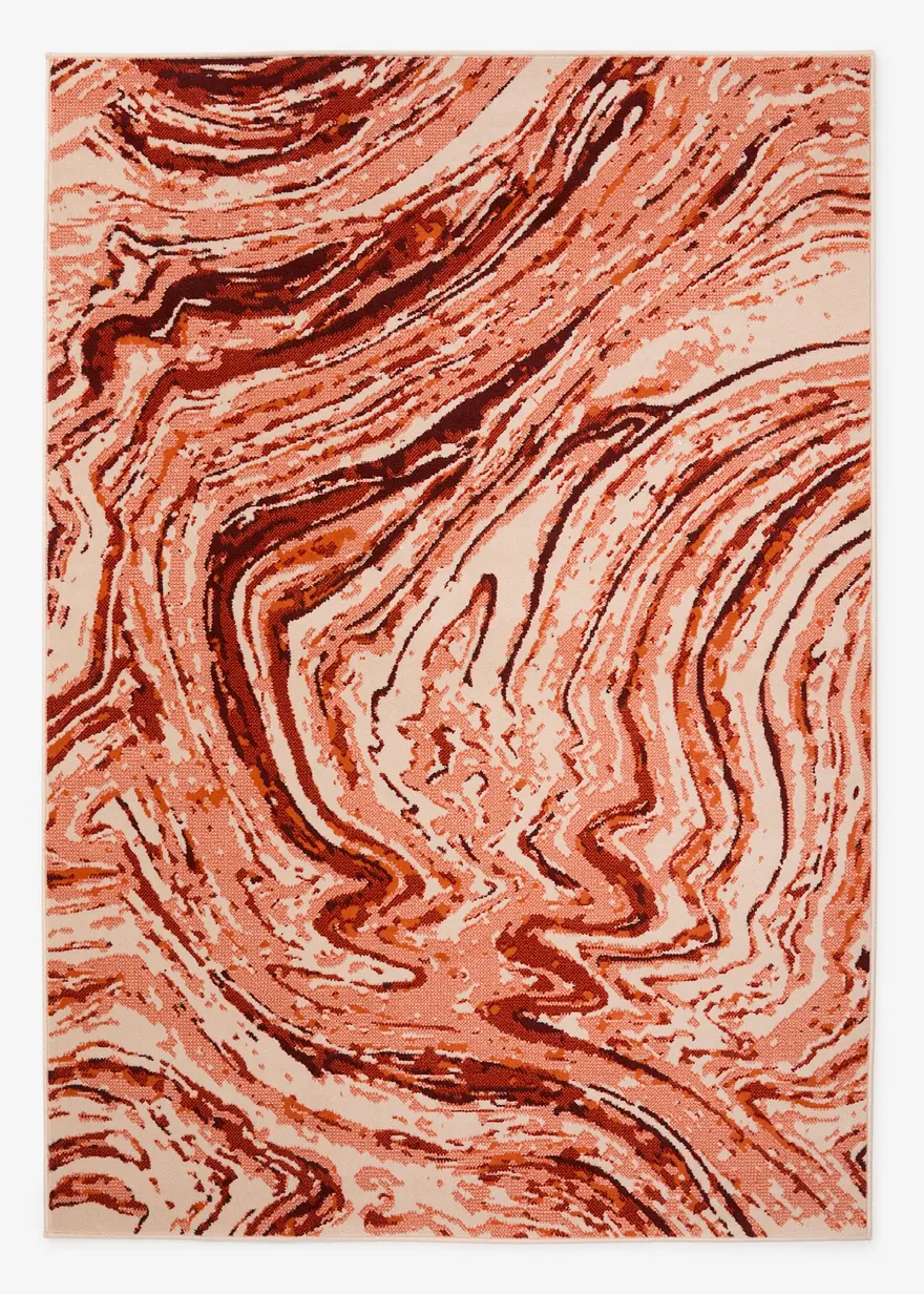 Teppich mit moderner Musterung in orange von vorne - bonprix
