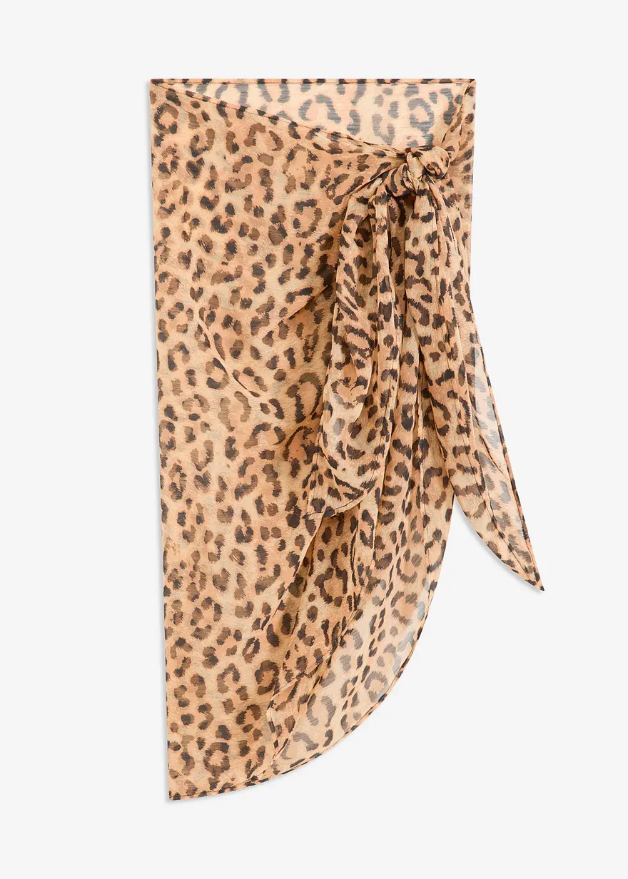 Chiffon Strand Pareo in grau von vorne - bonprix