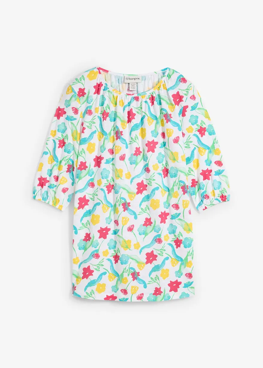 Shirt aus Bio-Baumwolle in weiß von vorne - bonprix