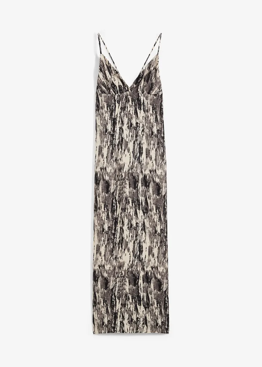 Slip Maxikleid in beige von vorne - bonprix