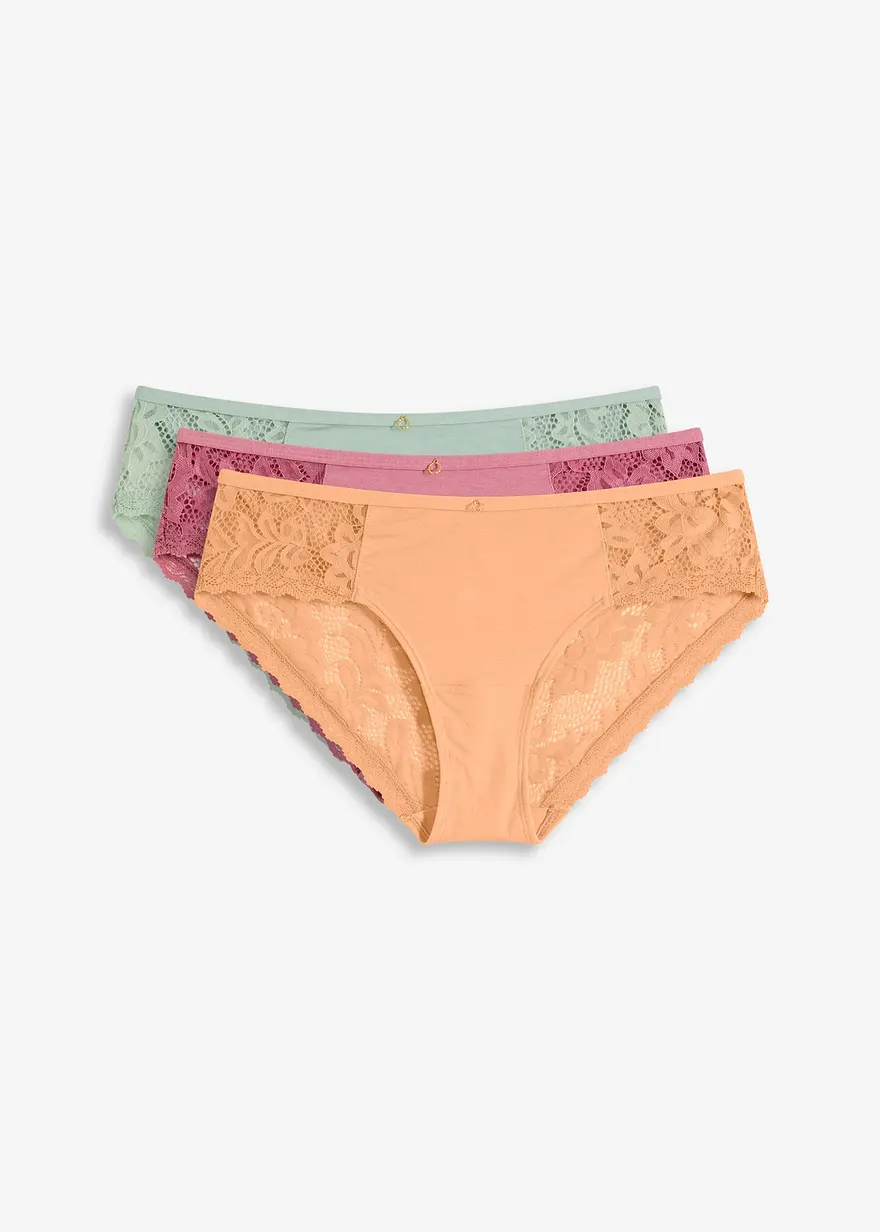 (3er Pack) Hipster aus softem Modal in grün von vorne - bonprix
