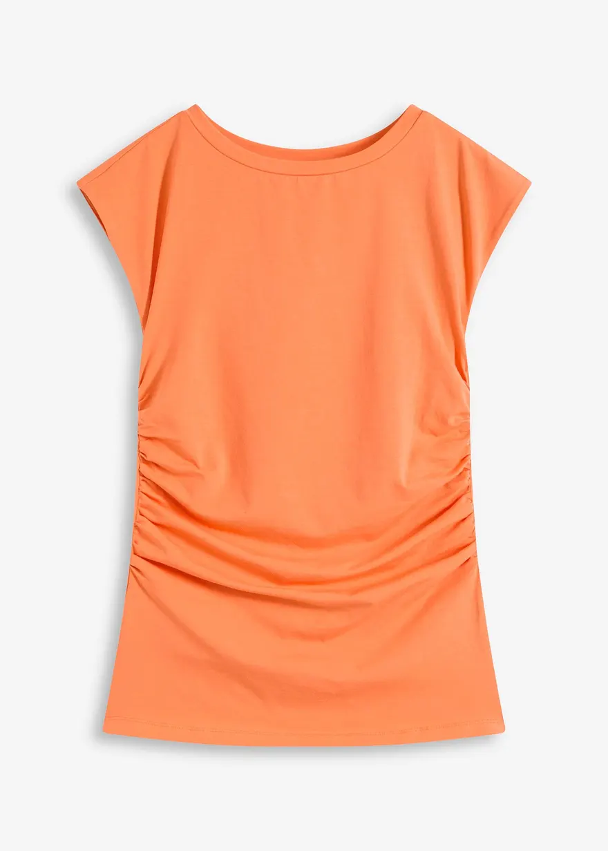 Shirt aus Baumwolle  mit Stretch in orange von vorne - bonprix