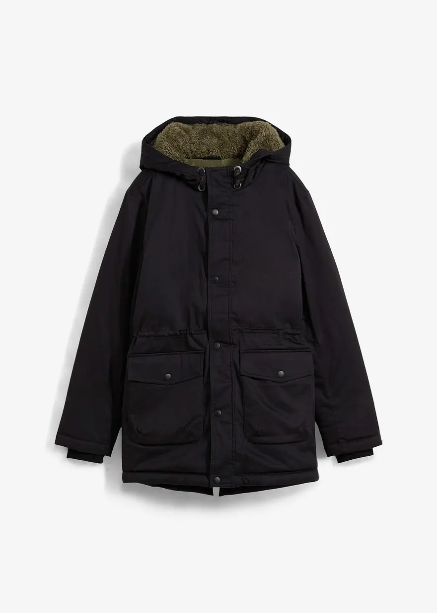 Winterparka in schwarz von vorne - bonprix