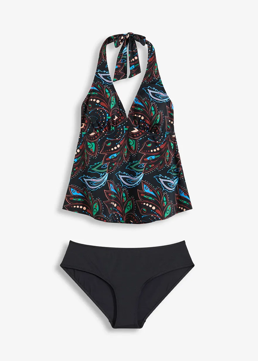 Tankini (2-tlg.Set) in schwarz von vorne - bonprix