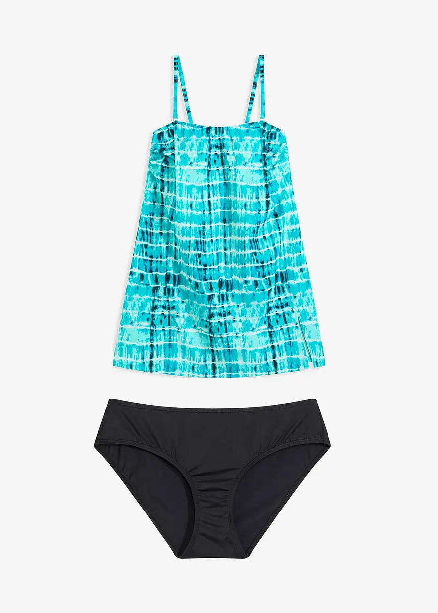 Long Tankini (2-tlg.Set) in blau von vorne - bonprix