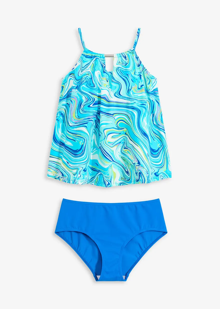 Tankini (2-tlg.Set) in blau von vorne - bonprix