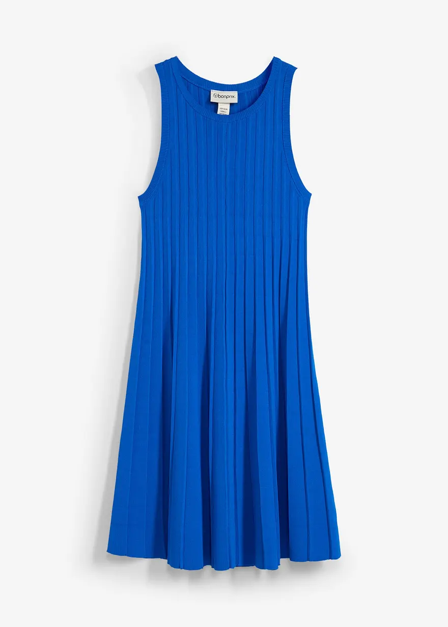 Strickkleid in A-Linie aus Viskose-Mix in blau von vorne - bonprix